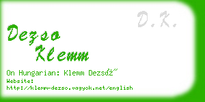 dezso klemm business card